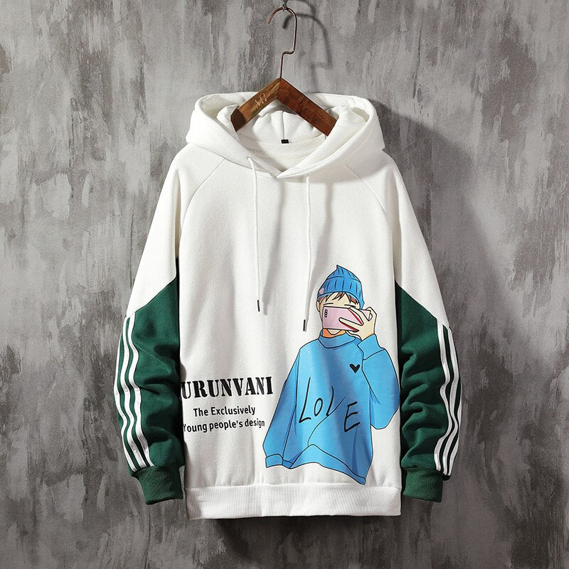 Green&White Men Hoodies