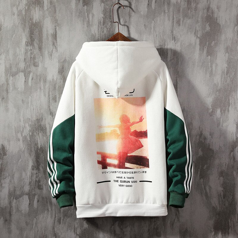 Green&White Men Hoodies